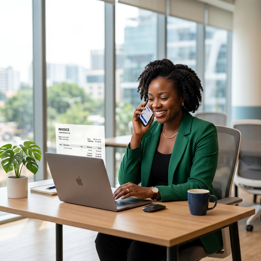 Happy business owner